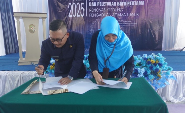 2 Bupati Banggai Hadiri Peletakan Batu Pertama Renovasi Gedung Pengadilan Agama Luwuk Dan Penandatanganan Mou