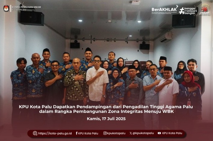 1 KPU Kota Palu Dapatkan Pendampingan dari Pengadilan Tinggi Agama Palu dalam Rangka Pembangunan Zona Integritas Menuju WBK